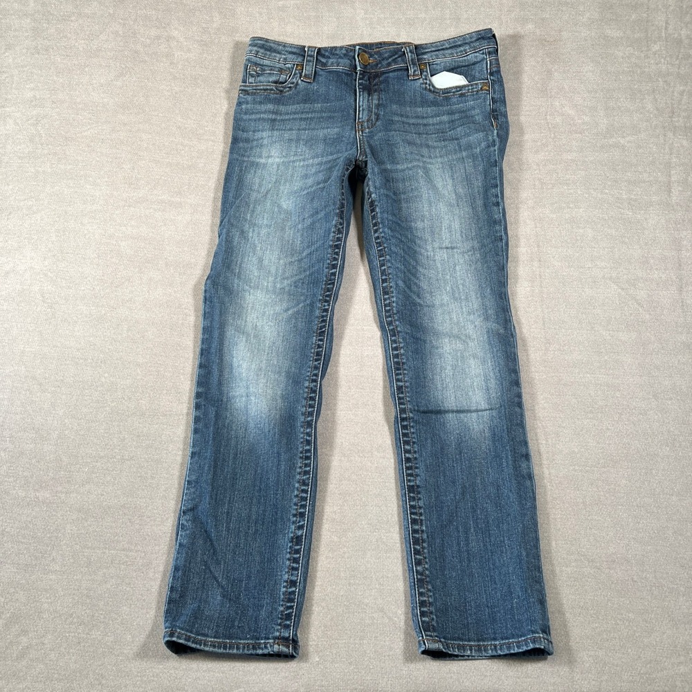 KUT from the Kloth Straight Leg Low Rise Jeans Women 10S Blue Denim